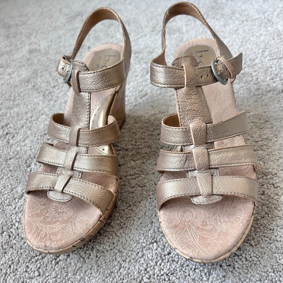 BOC Gold and Cream Sandals Strappy Comfort - Picture 3 of 10